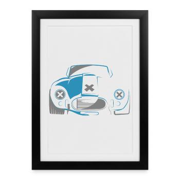 voiture de sport cobra V8 musclecars oldtimer voiture - Affiche encadrée (27 × 37 cm) - noir - Devant