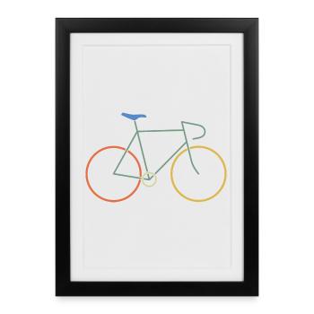Vélo de course coloré - Affiche encadrée (27 × 37 cm) - noir - Devant