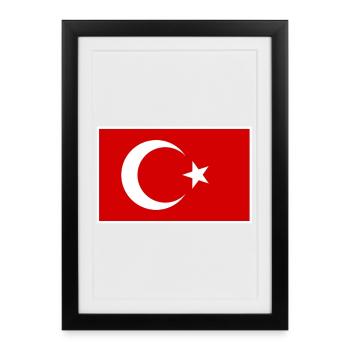Turquie Türkiye Drapeau - Affiche encadrée (27 × 37 cm) - noir - Devant