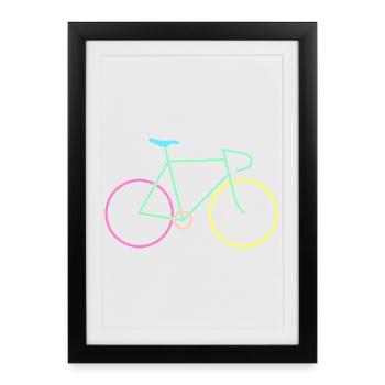 Vélo de course coloré - Affiche encadrée (27 × 37 cm) - noir - Devant