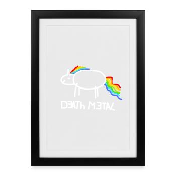 Death Metal Unicorn Music - Framed poster (27 × 37 cm) - black - Front