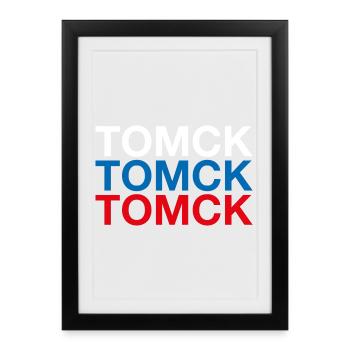 TOMSK Russie Cyrillique Drapeau russe - Affiche encadrée (27 × 37 cm) - noir - Devant