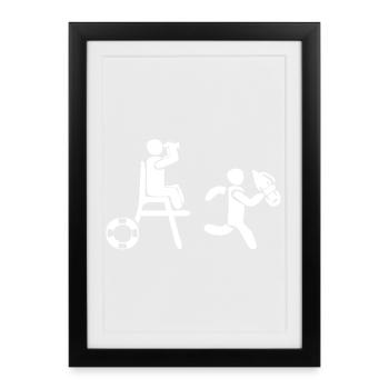 Maître nageur - Affiche encadrée (27 × 37 cm) - noir - Devant