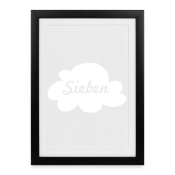 Cloud Nine Cloud Cool Quotes Minimalism Vibes - Framed poster (27 × 37 cm) - black - Front