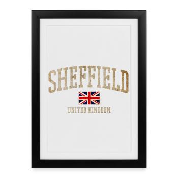 Sheffield Vintage UK Emblem - Framed poster (27 × 37 cm) - black - Front