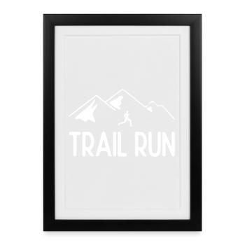 Course de sentier - Affiche encadrée (27 × 37 cm) - noir - Devant