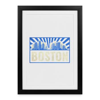 Boston États-Unis - Affiche encadrée (27 × 37 cm) - noir - Devant