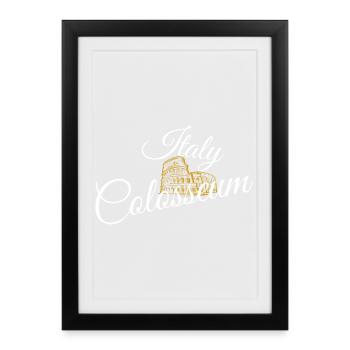 Colosseum in Golden Script - Framed poster (27 × 37 cm) - black - Front