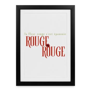 Rouge Fleur Bloom Typography - Framed poster (27 × 37 cm) - black - Front