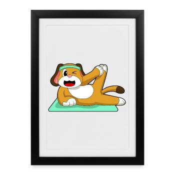Yoga canin Gymnastique - Affiche encadrée (27 × 37 cm) - noir - Devant