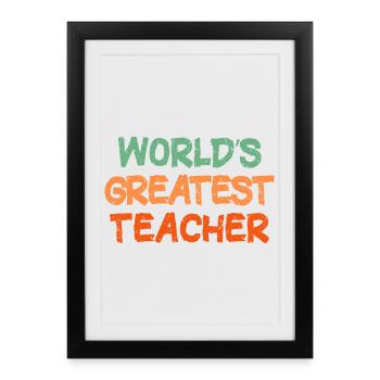 Colourful Handwritten Teacher Tribute - Framed poster (27 × 37 cm) - black - Front