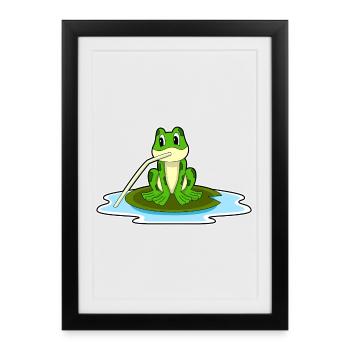 Funny frog - Framed poster (27 × 37 cm) - black - Front