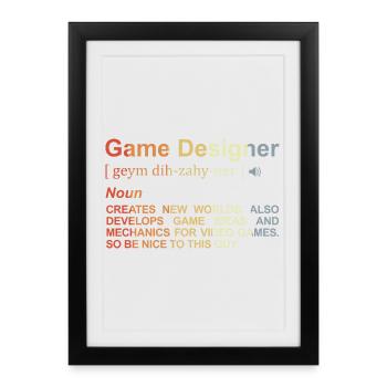 Définition du concepteur de jeu - Affiche encadrée (27 × 37 cm) - noir - Devant