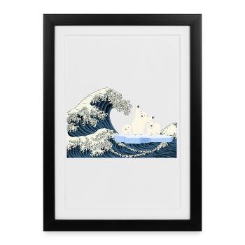 Help Polar Bears t Shirt - Framed poster (27 × 37 cm) - black - Front