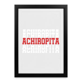 Achiropita stacked text t-shirt - Framed poster (27 × 37 cm) - black - Front