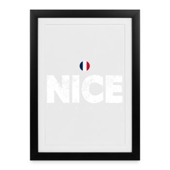 Nice France Distressed Letters - Framed poster (27 × 37 cm) - black - Front