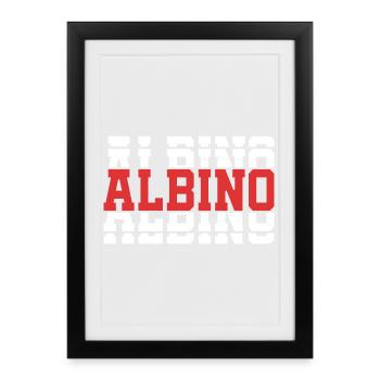 t-shirt albinos t-shirt idée cadeau texte empilé - Affiche encadrée (27 × 37 cm) - noir - Devant