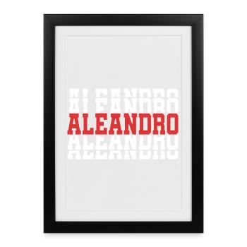 t-shirt Aleandro t-shirt gift stacked text - Framed poster (27 × 37 cm) - black - Front