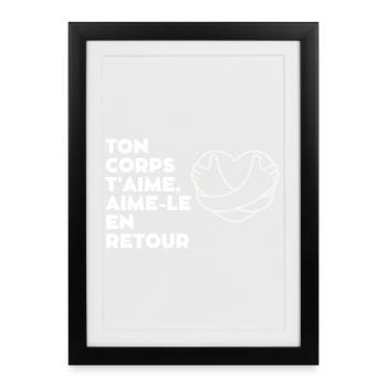 Cœur de mains d'amour inspirant - Affiche encadrée (27 × 37 cm) - noir - Devant