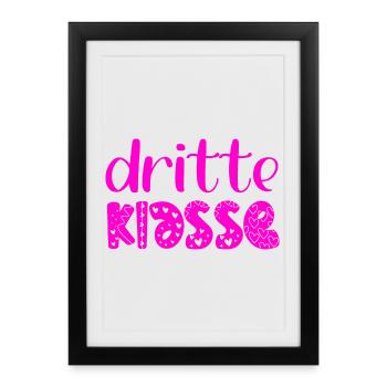 Grundschule 3. Klasse - Dritte Schulklasse - Gerahmtes Poster (27 × 37 cm) - Schwarz - Vorne
