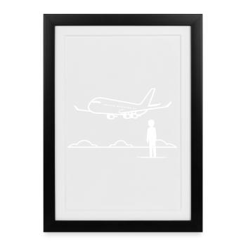 Plane Spotter - Framed poster (27 × 37 cm) - black - Front
