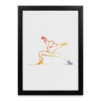 Croquis de B-Boy - Affiche encadrée (27 × 37 cm) - noir - Devant