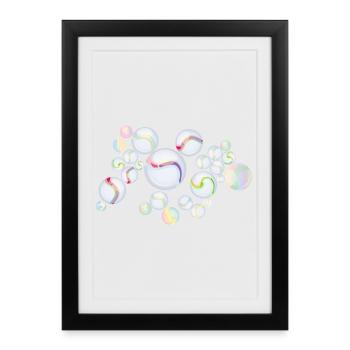 Marbles with Pattern – Shimmering Elegance - Framed poster (27 × 37 cm) - black - Front
