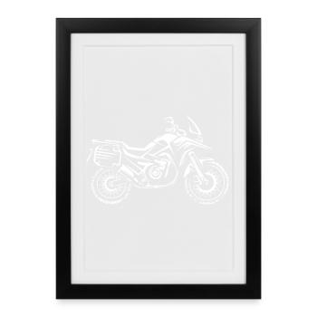 Travel Enduro Motorcycle - Biker Tour Symbol - Framed poster (27 × 37 cm) - black - Front