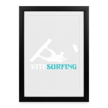Ride the Wind – Kitesurf Style - Framed poster (27 × 37 cm) - black - Front