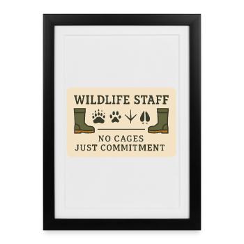 Gardien de zoo Éducateur de zoo Employé de zoo - Affiche encadrée (27 × 37 cm) - noir - Devant