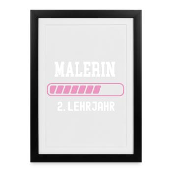 Painter training 2nd year second year apprenticeship - Framed poster (27 × 37 cm) - black - Front