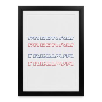 Freedom motif in bold colors - Framed poster (27 × 37 cm) - black - Front