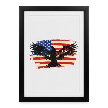 American Pride Eagle on Flag - Framed poster (27 × 37 cm) - black - Front