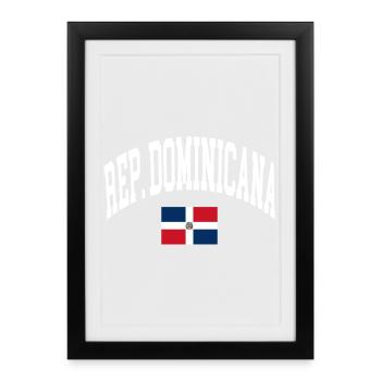 Drapeau de la République dominicaine - Affiche encadrée (27 × 37 cm) - noir - Devant
