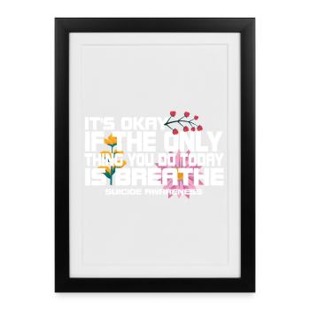 Ce n’est pas grave si la seule chose est l’haleine - Affiche encadrée (27 × 37 cm) - noir - Devant