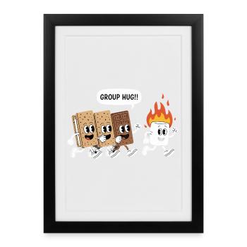 Spooky Smores Randonneur Camping-car Halloween Camping - Affiche encadrée (27 × 37 cm) - noir - Devant