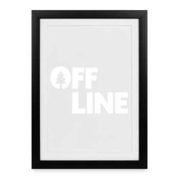 Hors ligne – Camping, Liberté, Forêt extérieure - Affiche encadrée (27 × 37 cm) - noir - Devant