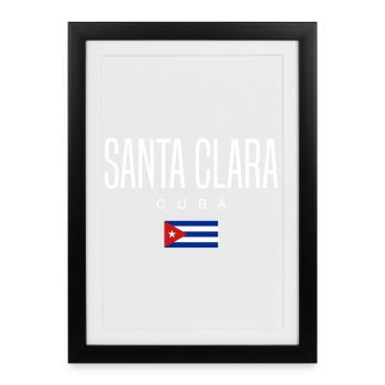 Santa Clara Cuba Cubains - Affiche encadrée (27 × 37 cm) - noir - Devant