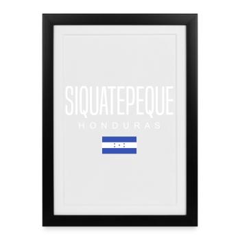 Siquatepeque Honduras Honduriens - Affiche encadrée (27 × 37 cm) - noir - Devant