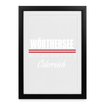 Lac de Wörthersee - Affiche encadrée (27 × 37 cm) - noir - Devant