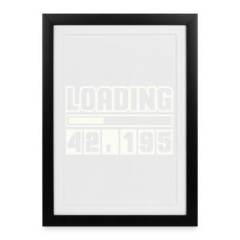 Chargement 42 195 Marathon - Affiche encadrée (27 × 37 cm) - noir - Devant