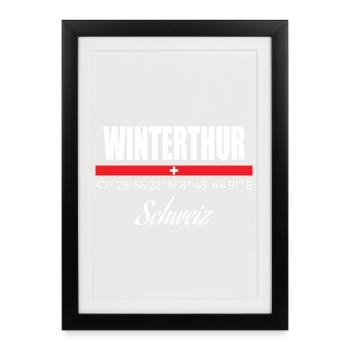 Winterthur - Affiche encadrée (27 × 37 cm) - noir - Devant