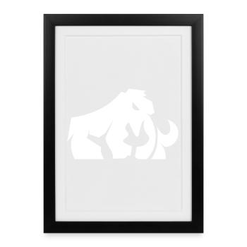 Modernes Mammut – Stylisches Eiszeit-Design - Framed poster (27 × 37 cm) - black - Front