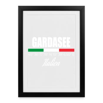 Lac de Garde - Affiche encadrée (27 × 37 cm) - noir - Devant