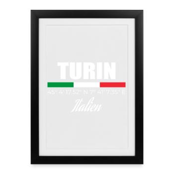 Turin - Affiche encadrée (27 × 37 cm) - noir - Devant