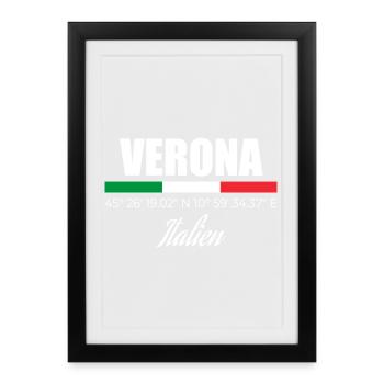 Vérone - Affiche encadrée (27 × 37 cm) - noir - Devant