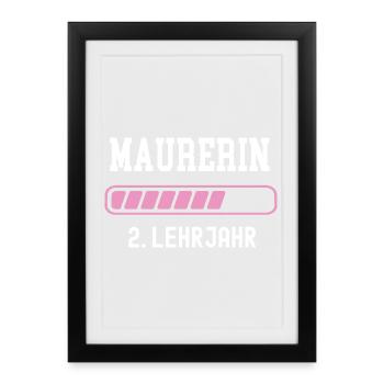 Bricklayer apprenticeship 2 year apprenticeship second year apprenticeship - Framed poster (27 × 37 cm) - black - Front
