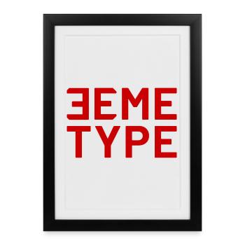 3EME TYPE CLASSIC RED - Affiche encadrée (27 × 37 cm) - noir - Devant