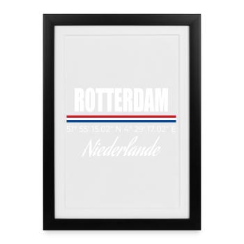 Rotterdam - Framed poster (27 × 37 cm) - black - Front