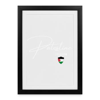 Drapeau palestinien, je suis avec la Palestine - Affiche encadrée (27 × 37 cm) - noir - Devant